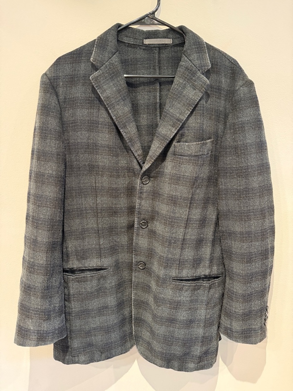 Isaia Napoli Gray Plaid Men's Blazer - Subtle Check Sport Coat